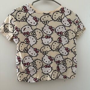 Sanrio Cream and Pink Hello Kitty Short Sleeve Tee